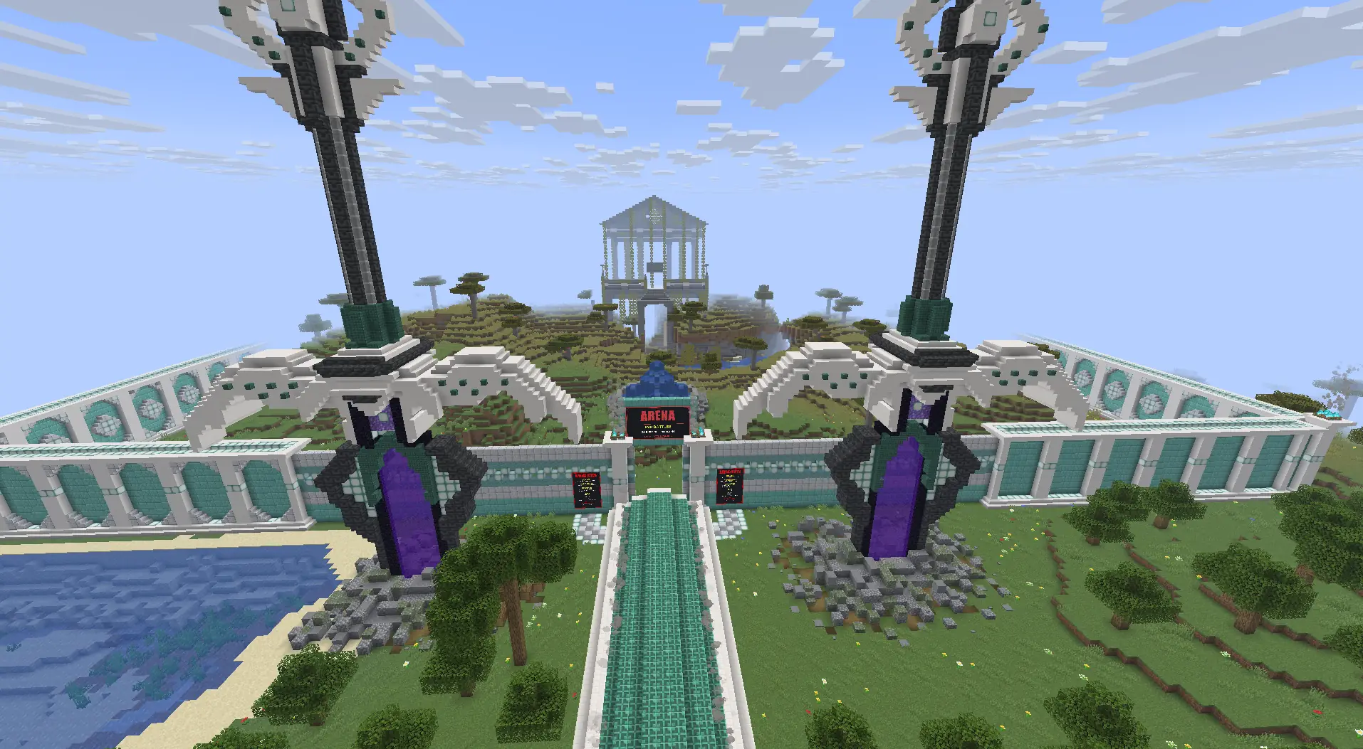 The Arena entrance at MiningMaven SMP spawn