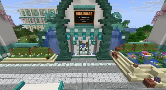 The Jobs Board building at spawn